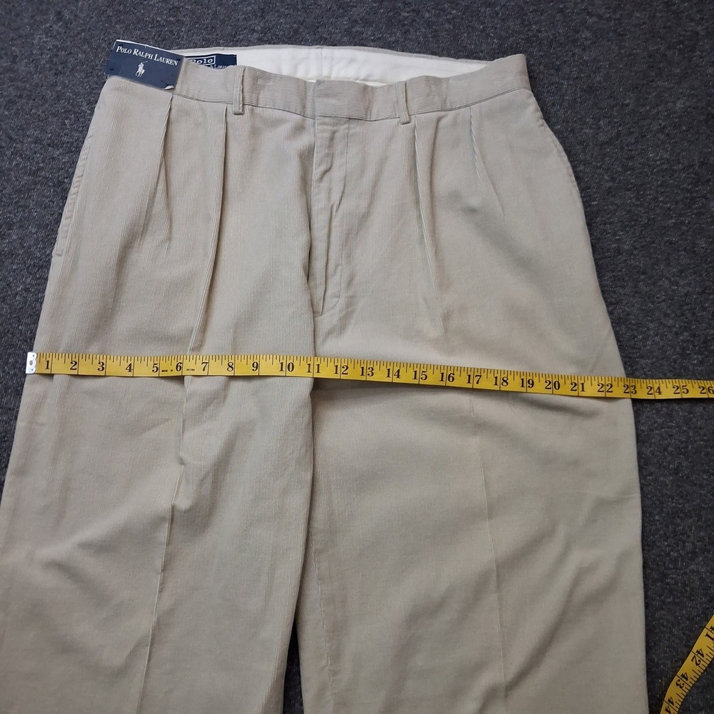 Polo Ralph Lauren Siena Corduroy Pants Mens 36x31 Pleated Cuffed Cotton Preppy - Picture 5 of 16